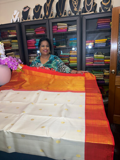 2g Gold Korvai Kanchipuram Pure Silk Saree Kanjivaram Sari| SPK202