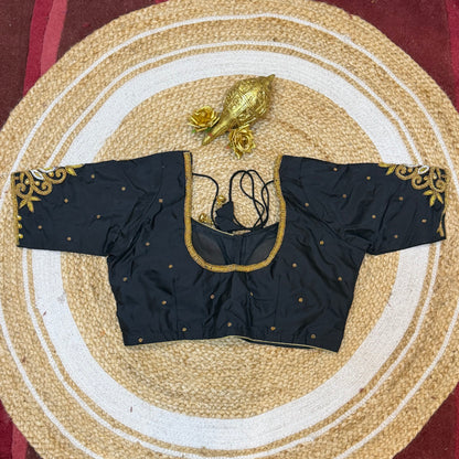 38” M Size 8 Aari Worked Sari Blouse Indian Saree Top Black B283