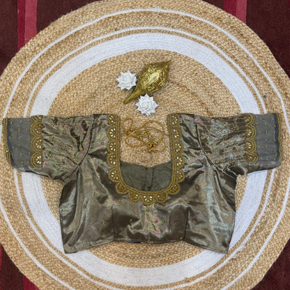 L42” XL Size 12 size Aari Worked Sari Blouse Indian Saree Top Antique Black B239