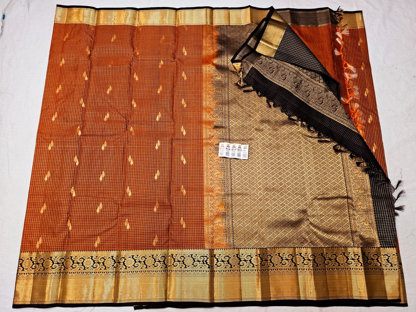 Kanchipuram Pure Silk Saree Bridal Indian Kanjivaram Sari SPK344
