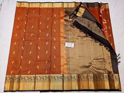 Kanchipuram Pure Silk Saree Bridal Indian Kanjivaram Sari SPK344