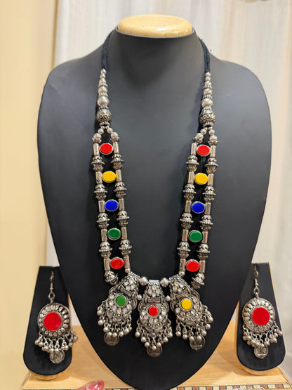 Navarathri Necklace Indian Oxidized Tribal Jewelry N88