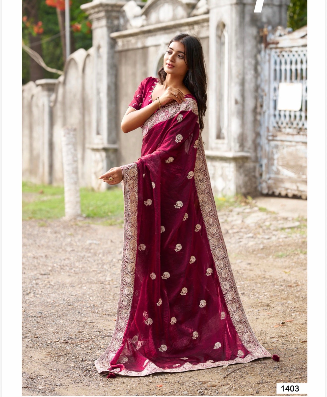 Indian Fancy Party wear Saree Fendi Silk Bollywood Sari C32