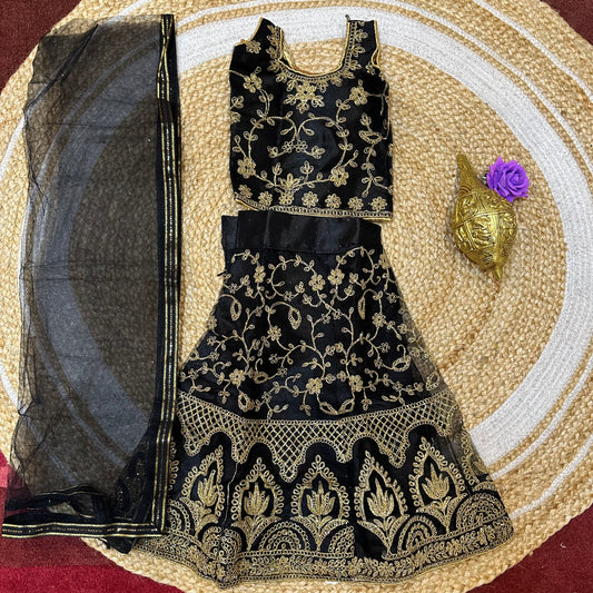 18” Size Age 1 Black Indian Lehenga Pavadai Sattai Skirt Top G72 Col 2