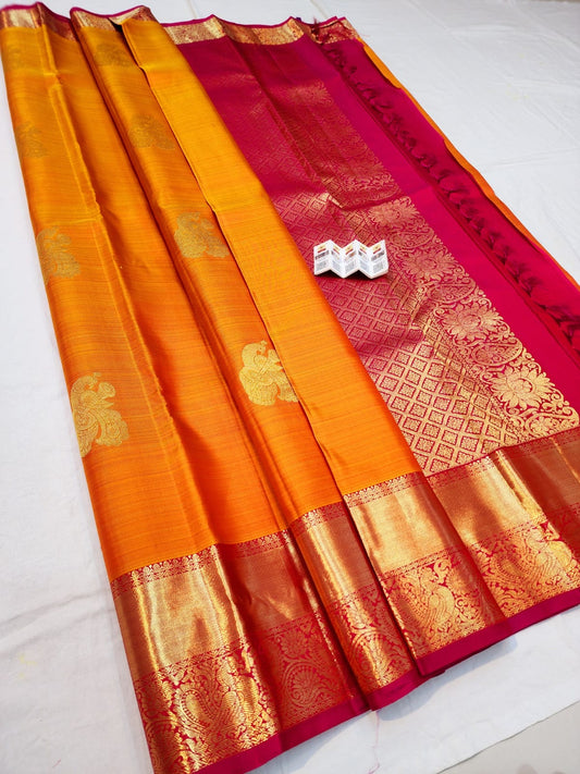 Kanchipuram Pure Silk Saree Bridal Kanjivaram Sari SPK273