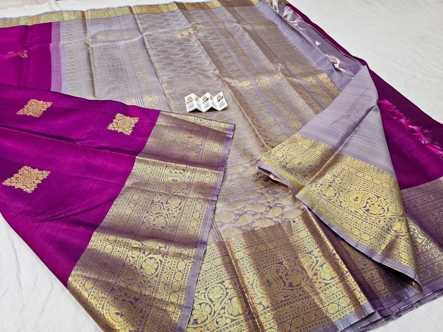 Kanchipuram Pure Silk Saree Bridal Magenta Kanjivaram Sari SPK289