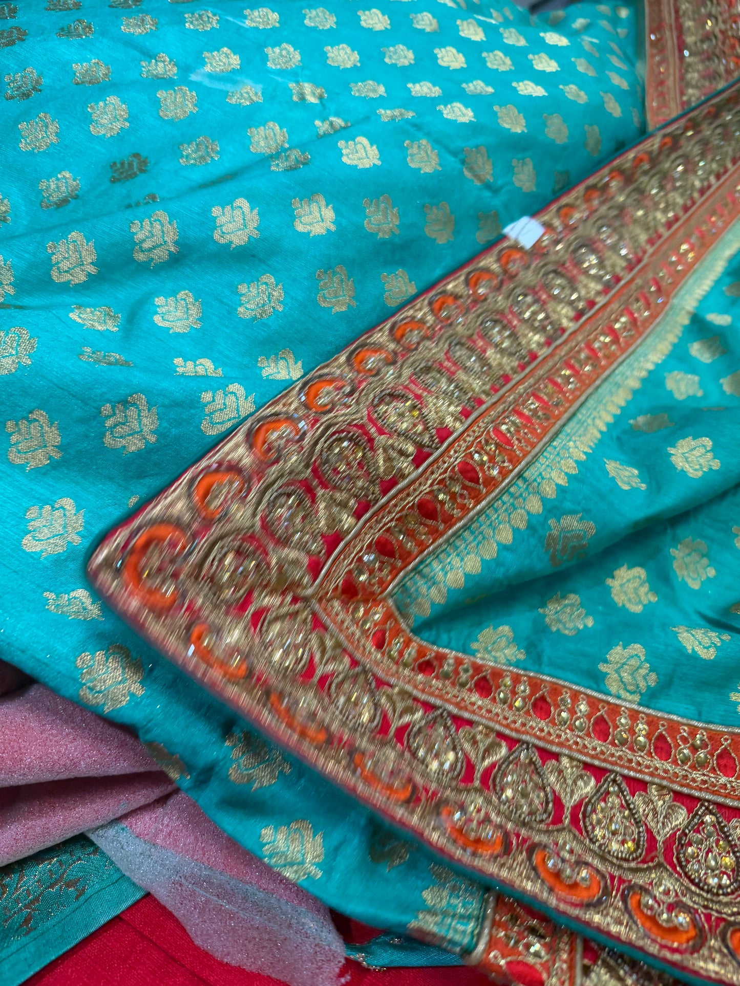 Sari Indian Fancy Party wear Saree Turquoise Green SAR5