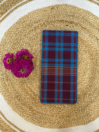 Sungudi Cotton Sari checked Indian Saree S62