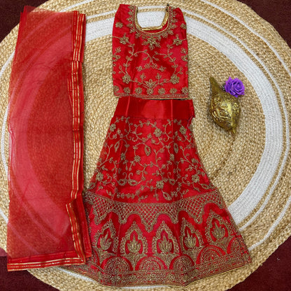18” Size Age 1 Red Indian Lehenga Pavadai Sattai Skirt Top G72 Col 4
