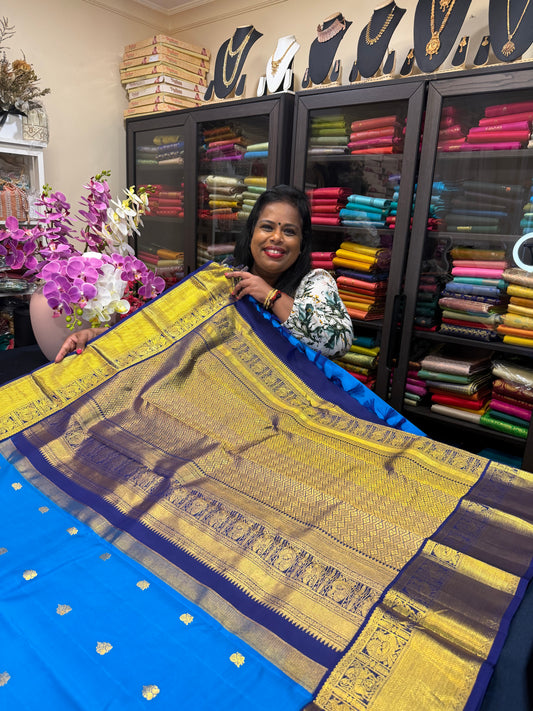 1g Gold Korvai Kanchipuram Pure Silk Saree Kanjivaram Sari SPK207