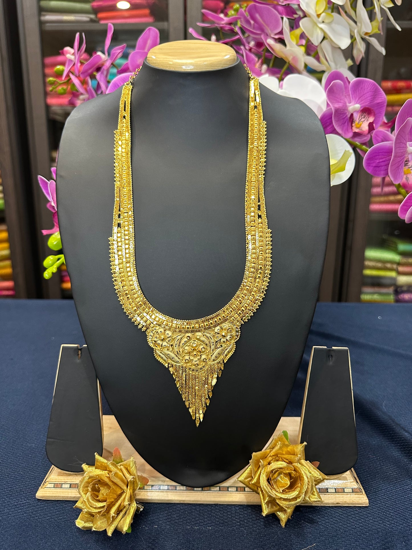 Forming Gold Indian Necklace Haram Jewellery N51