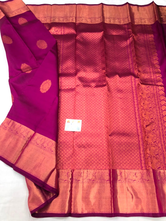 Kanchipuram Pure Silk Saree Bridal Indian Kanjivaram Sari SPK343