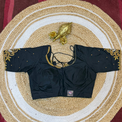 38” M Size 8 Aari Worked Sari Blouse Indian Saree Top Black B283