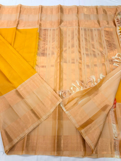 50/50 Blend Mix Kanchipuram Silk Saree Bridal Indian Kanjivaram Sari SPK352