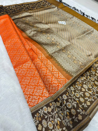 Bridal Kanchipuram Meenakari Pure Silk Saree Kanjivaram Sari SPK477