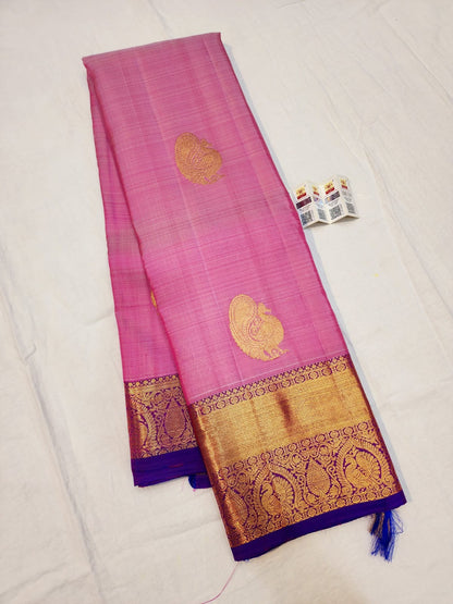 Kanchipuram Pure Silk Saree Bridal Pink Kanjivaram Sari SPK252