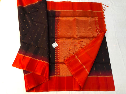 Pattu Soft Silk Indian Saree Pure Silk Sari Black Red SS50