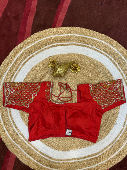 42” XL Size 12 size Aari Worked Sari Blouse Indian Saree Top Red B145