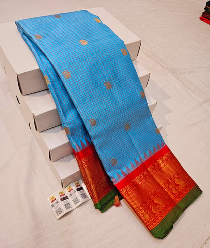 Kanchipuram Pure Silk Saree Bridal Indian Kanjivaram Sari SPK302