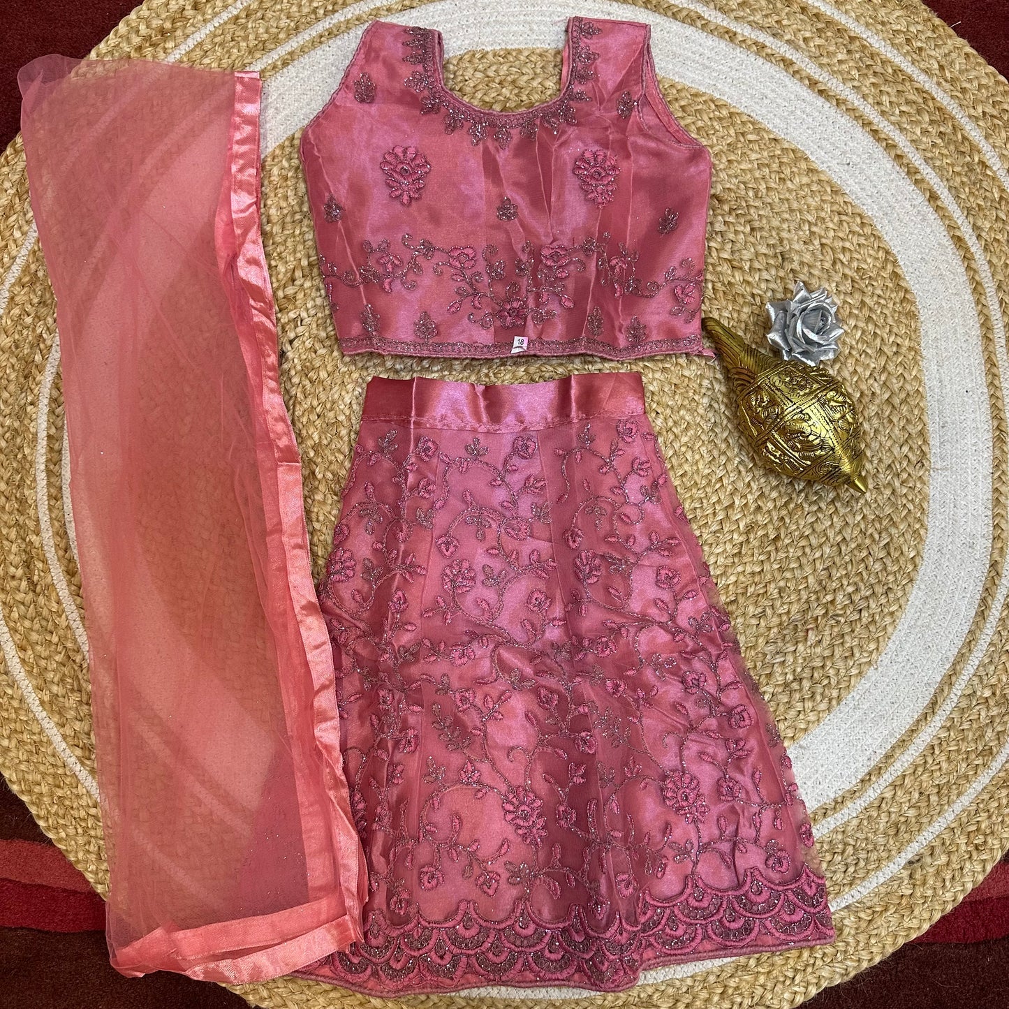 18” Size Age 1 Mint Indian Lehenga Pavadai Sattai Skirt Top G73 Col 2