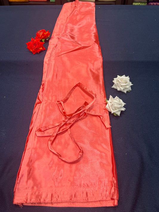 Free size Sari Petticoat Satin Underskirt Saree Skirt Watermelon P5