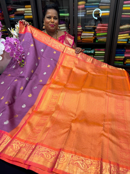 Bridal Kanchipuram Pure Silk Saree Kanjivaram handloom Sari SPK465
