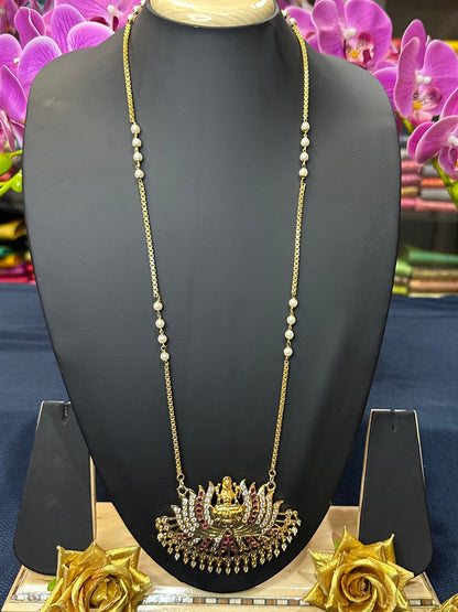 Impon Indian Necklace Ruby Pathakkam Haram N34