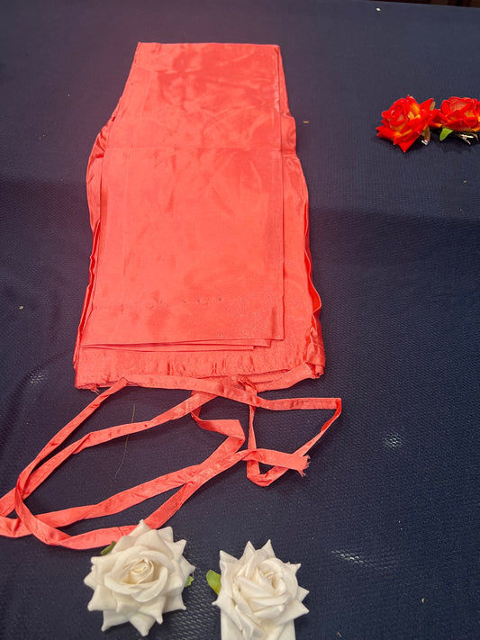 Free size Sari Petticoat Satin Underskirt Saree Skirt Watermelon P5