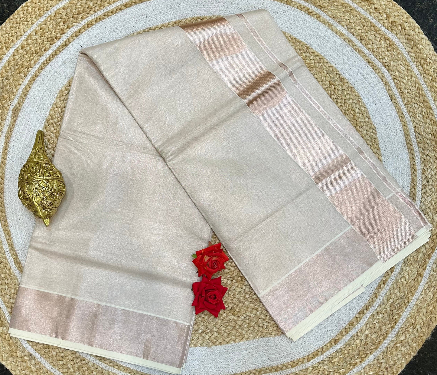 Kerala Vishu Sari Indian Onam Copper Saree C18