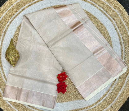 Kerala Vishu Sari Indian Onam Copper Saree C18