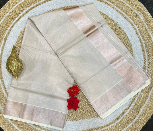 Kerala Vishu Sari Indian Onam Copper Saree C18