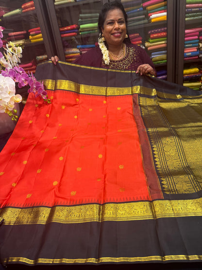 Vintage Kanchipuram Pure Silk Saree Bridal Kanjivaram Sari SPK299