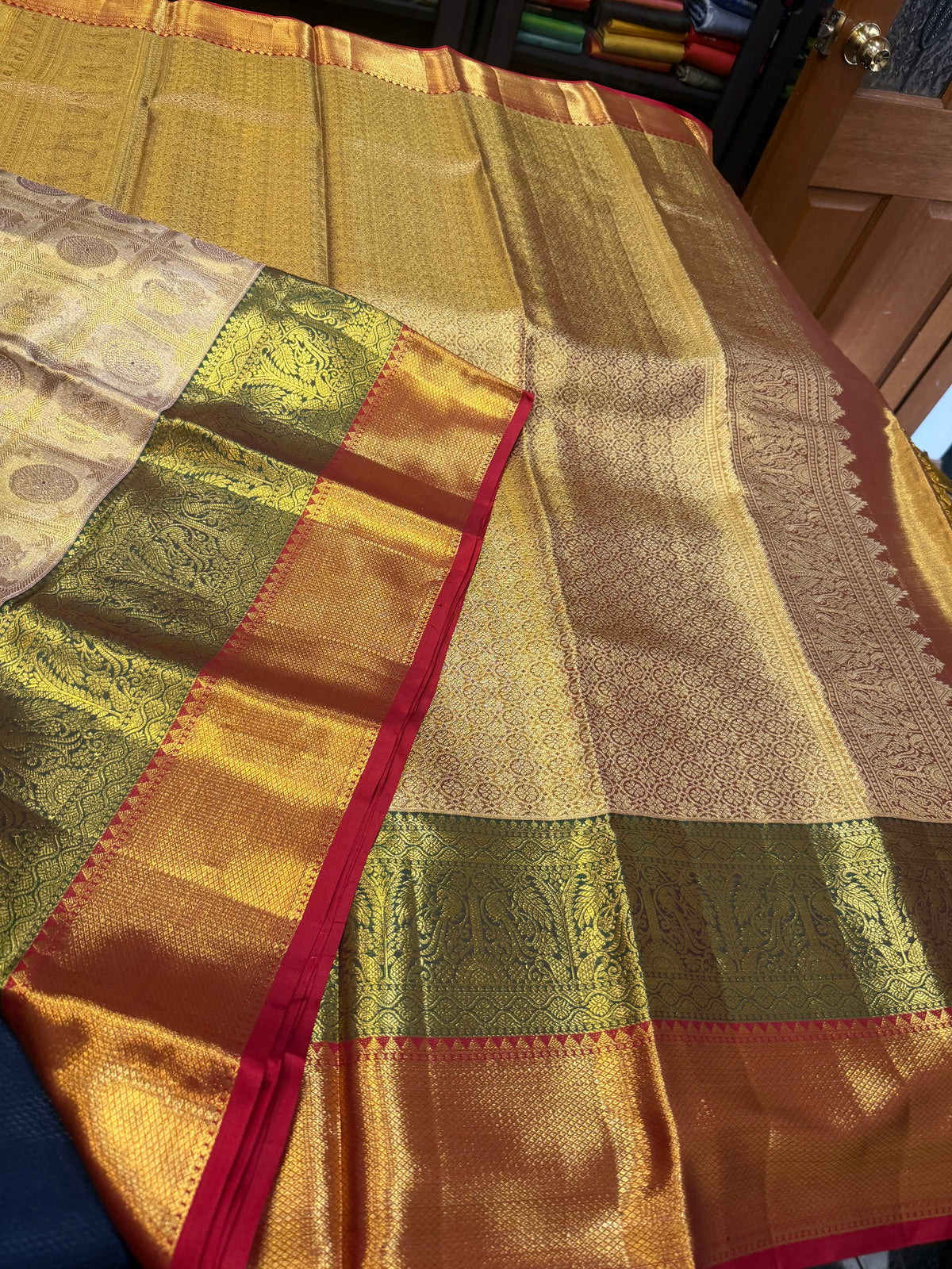 Bridal Tissue Kanchipuram Pure Silk Saree Kanjivaram Sari SPK469