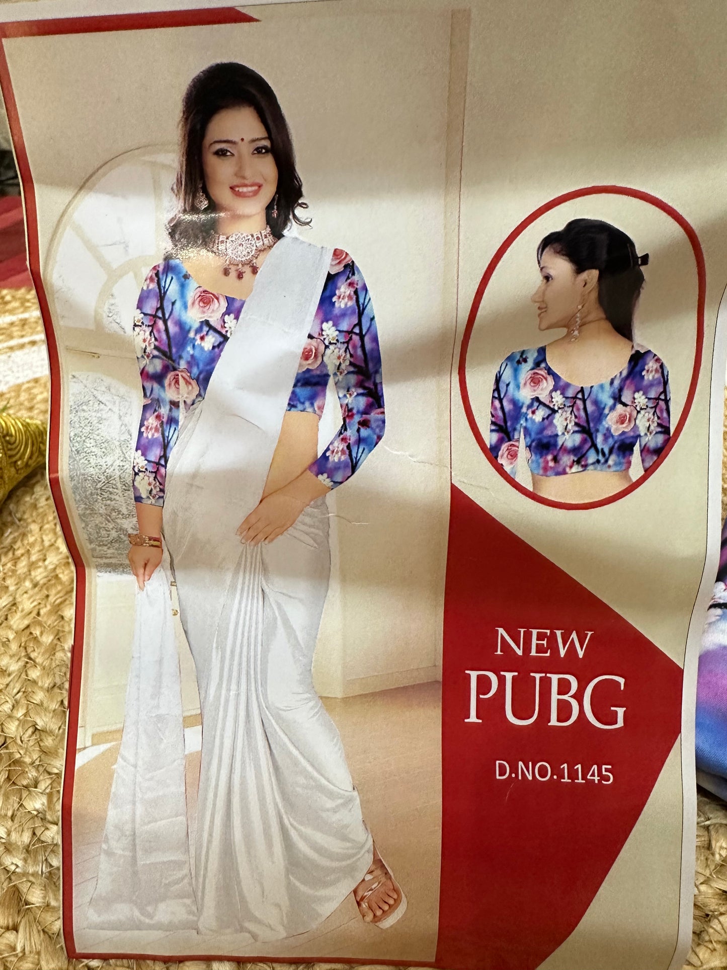 Fancy Party wear Satin Sari Indian Casual White Saree S90