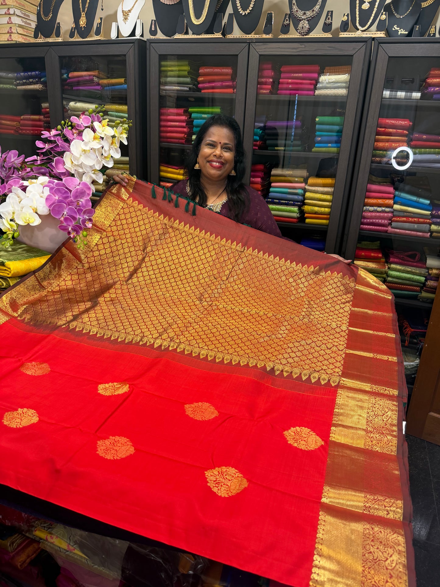 Kanchipuram Pure Silk Saree Bridal Kanjivaram Sari SPK240