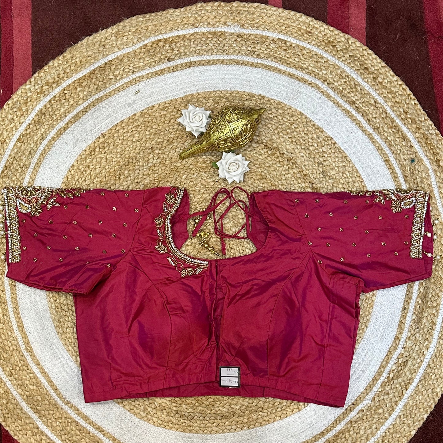 42” XL Size 12 size Aari Worked Sari Blouse Indian Saree Top Rani Pink B230