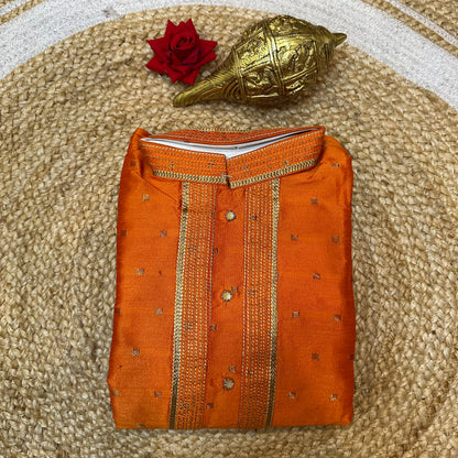 Size 12 Boys Sherwani Outfit Orange White K13