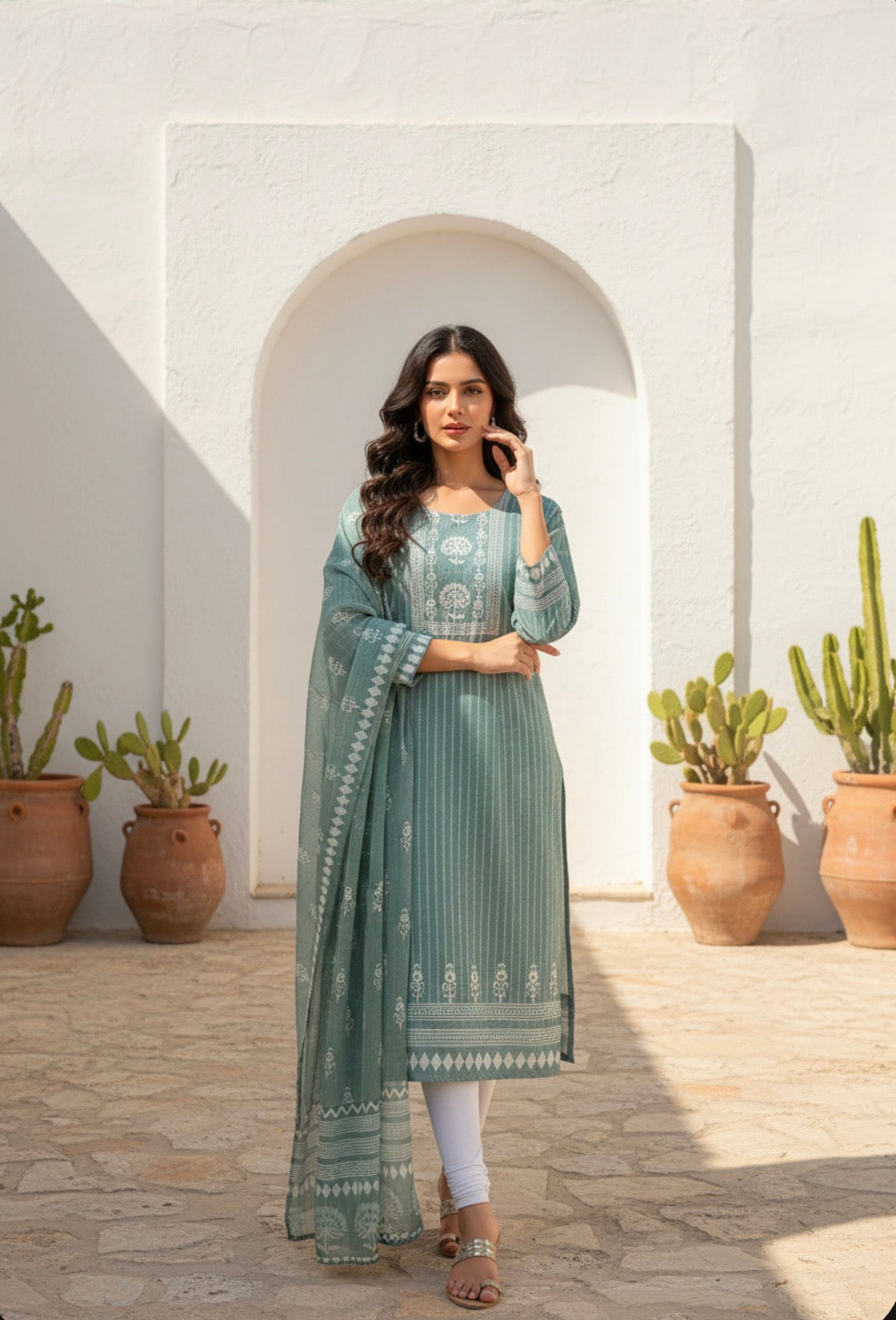 40” L Indian Ladies Outfit Salwar Kameez Kurti Suit Set SS15