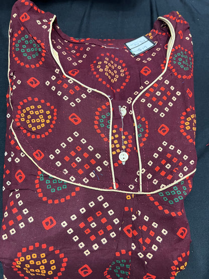 Free size Indian Cotton Nighty Nightgown NI31