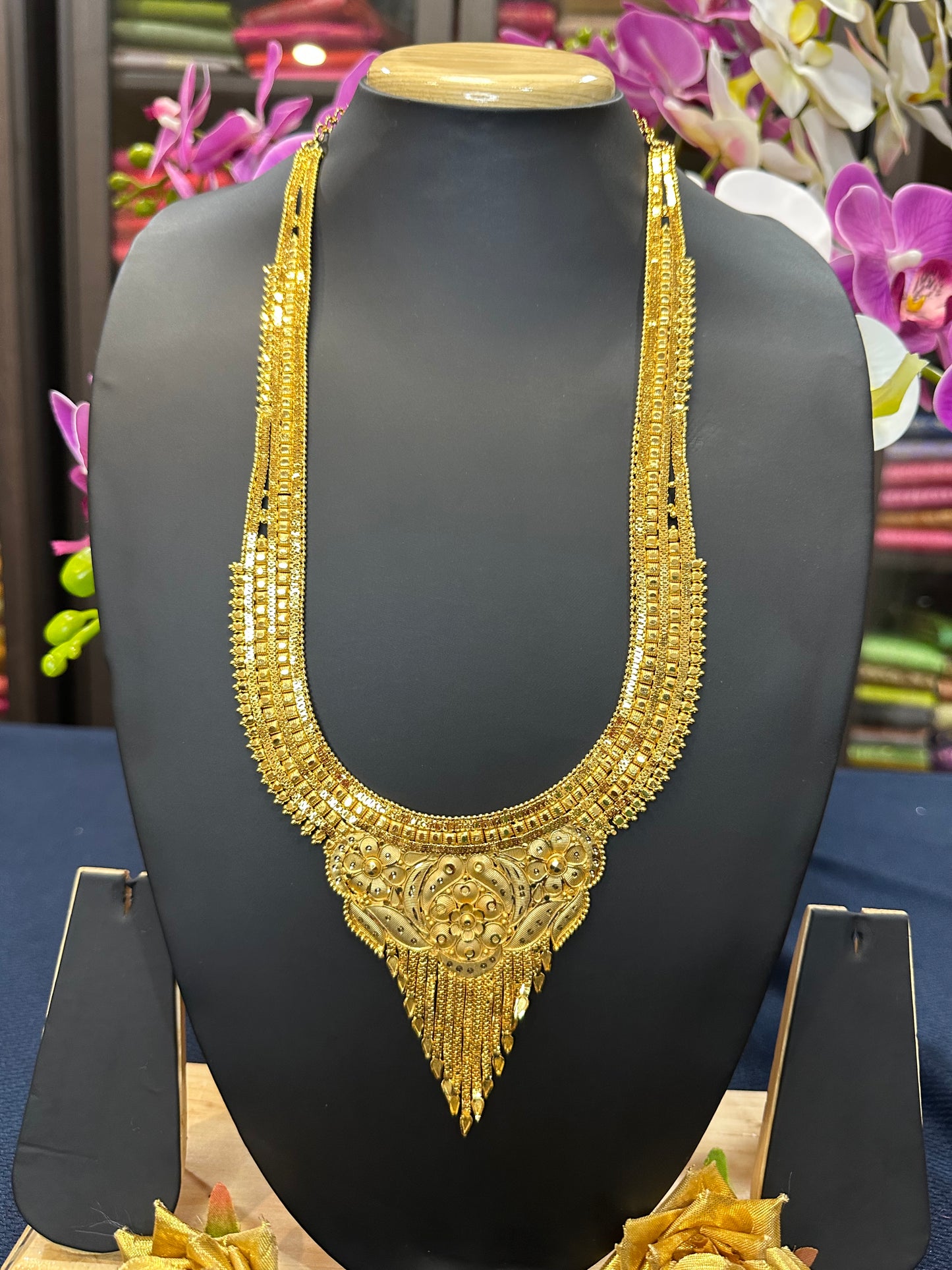 Forming Gold Indian Necklace Haram Jewellery N51