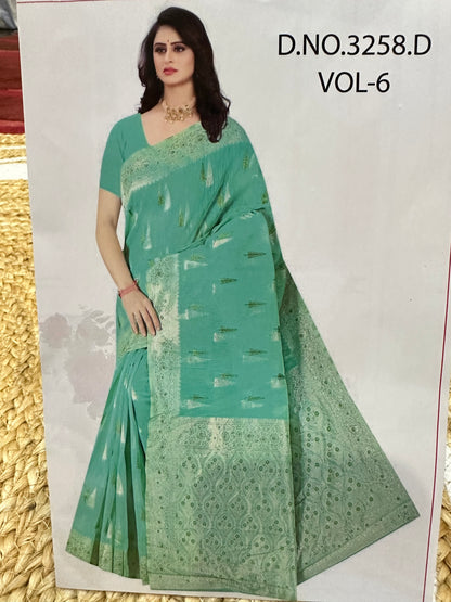 Aqua Green Casual Sari Indian Saree S33