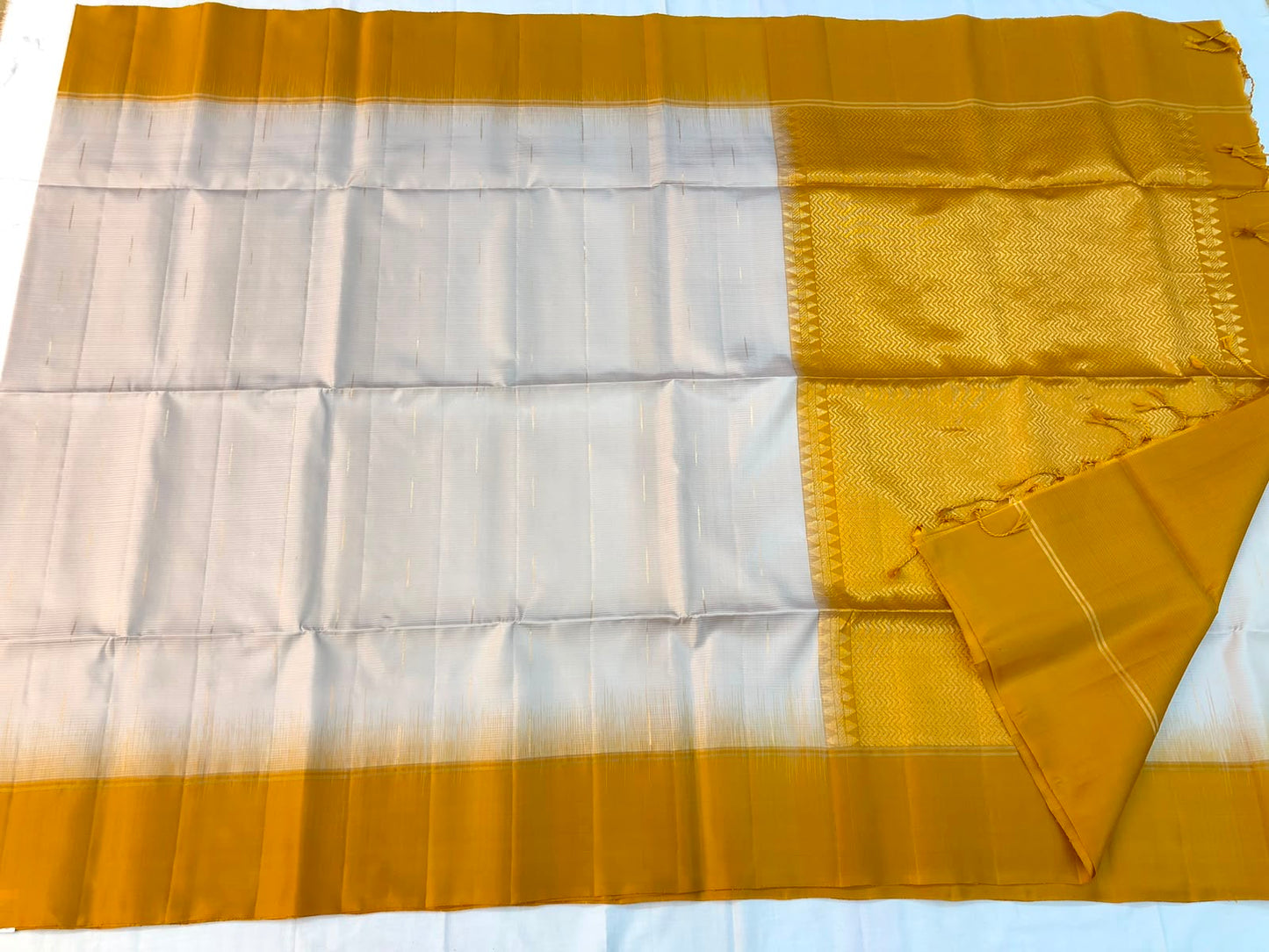 Kanchipuram Pattu Soft Silk Saree Pure Silk Sari Mustard| SS13