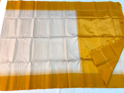 Kanchipuram Pattu Soft Silk Saree Pure Silk Sari Mustard| SS13