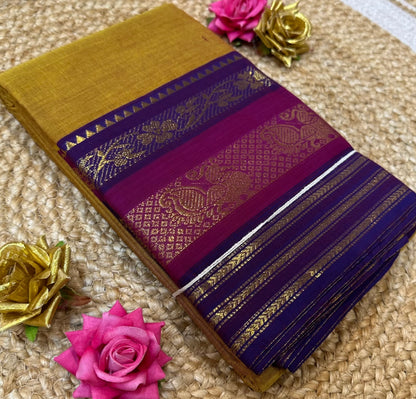 Chettinad Silk Cotton Traditional Kanchi Sari South Indian Saree S142