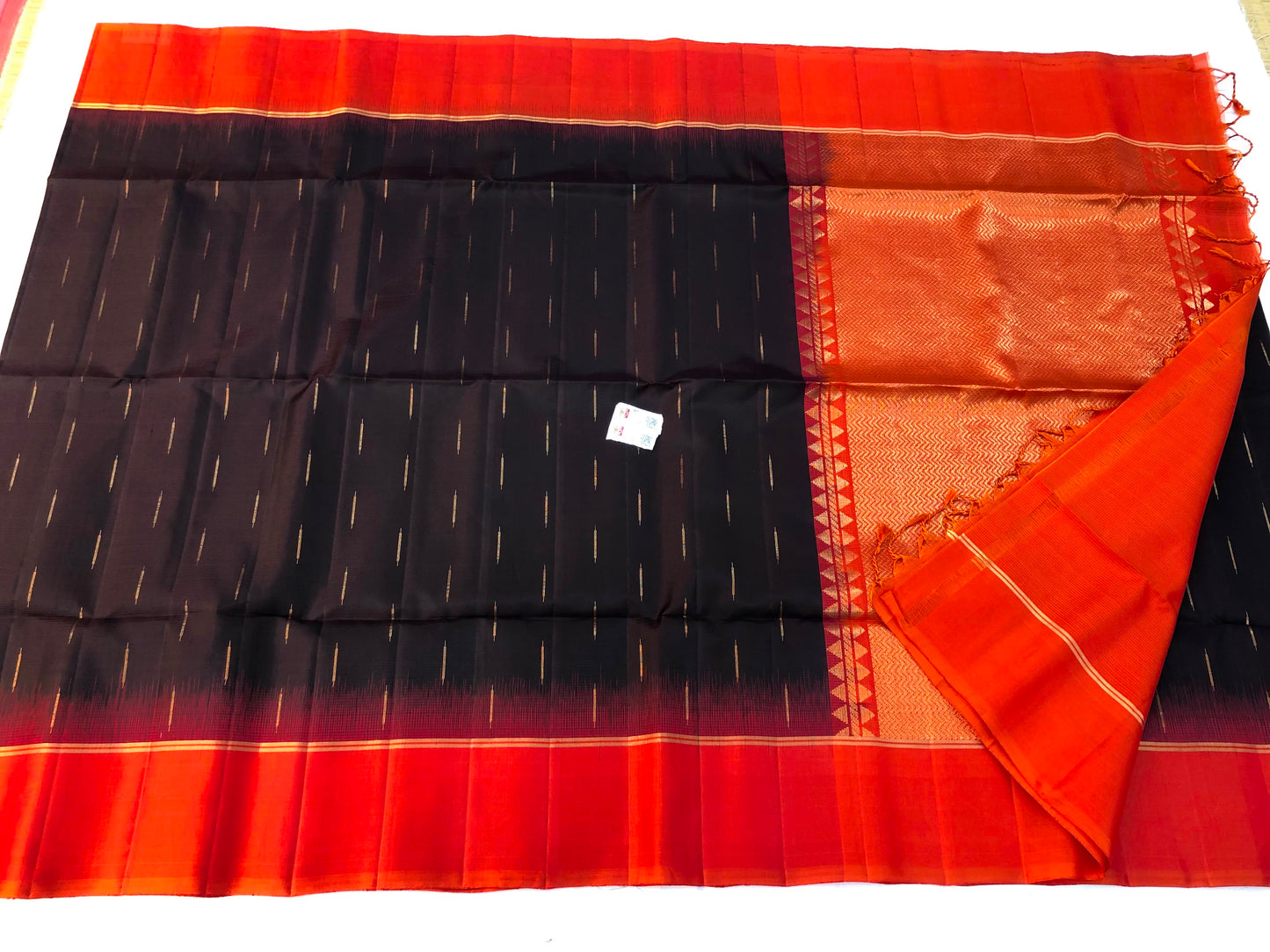 Pattu Soft Silk Indian Saree Pure Silk Sari Dark Brown SS36