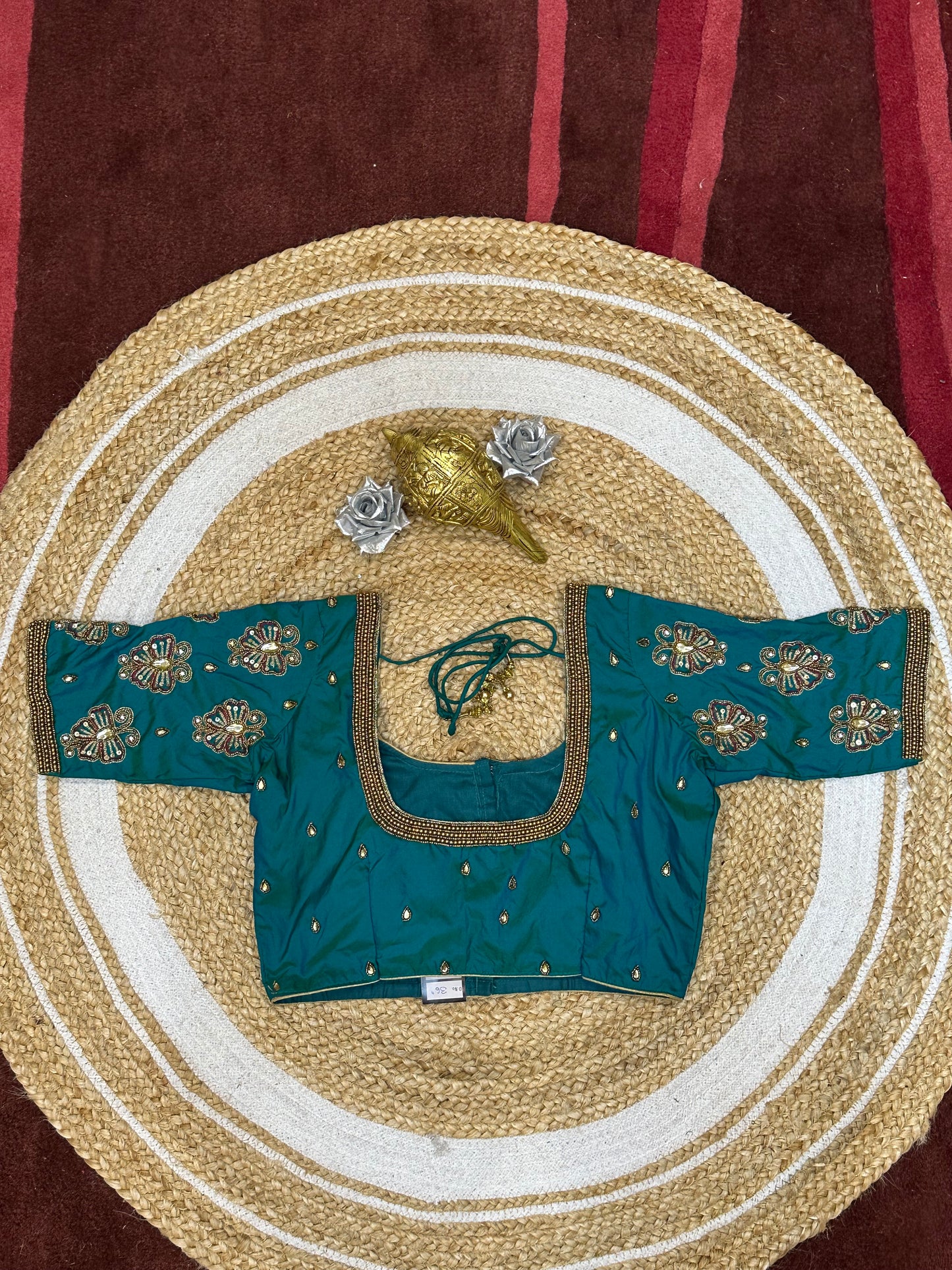 36” Small size Aari Sari Blouse Indian Saree Top Silk B140