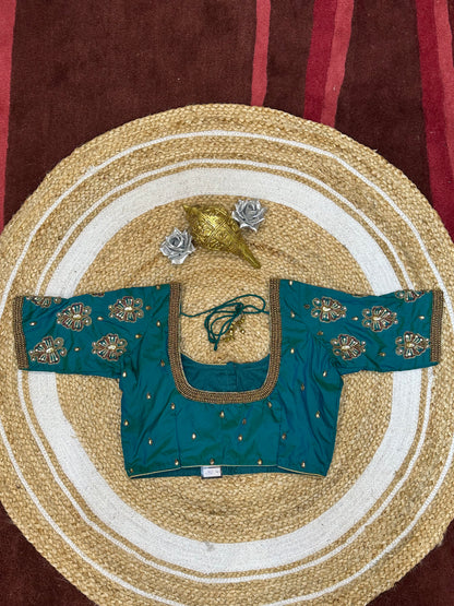 36” Small size Aari Sari Blouse Indian Saree Top Silk B140