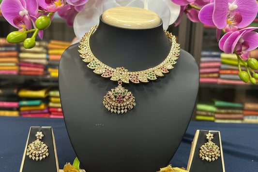 Impon Temple Indian Necklace Multi Addiyal Jewellery N39