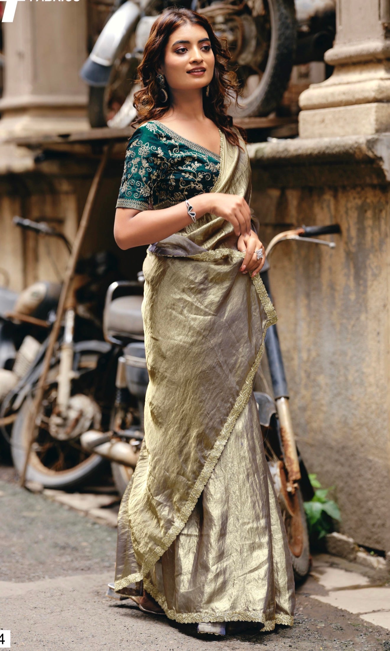 Indian Fancy Party wear Saree Fendi Silk Sari Green S137