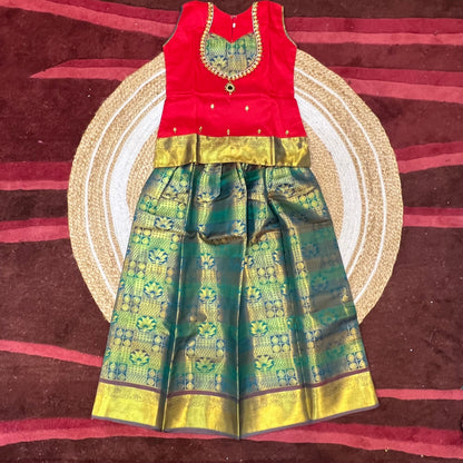 Indian Lehenga Pattu Pavadai Sattai Skirt Top G27